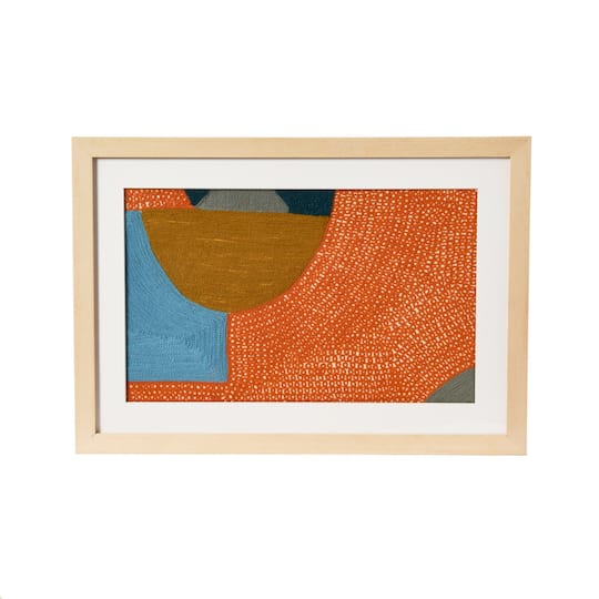 Hello Honey® Abstract Embroidery in Wood Frame